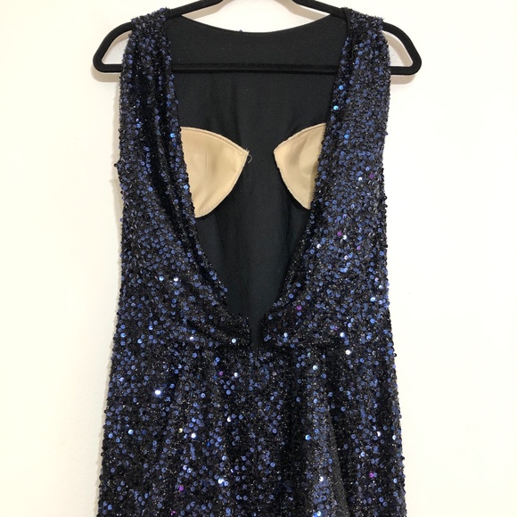 Mac Duggal Ieena 26331 Cowl Back Boat Neck Sequin Dress - Picture 10 of 12